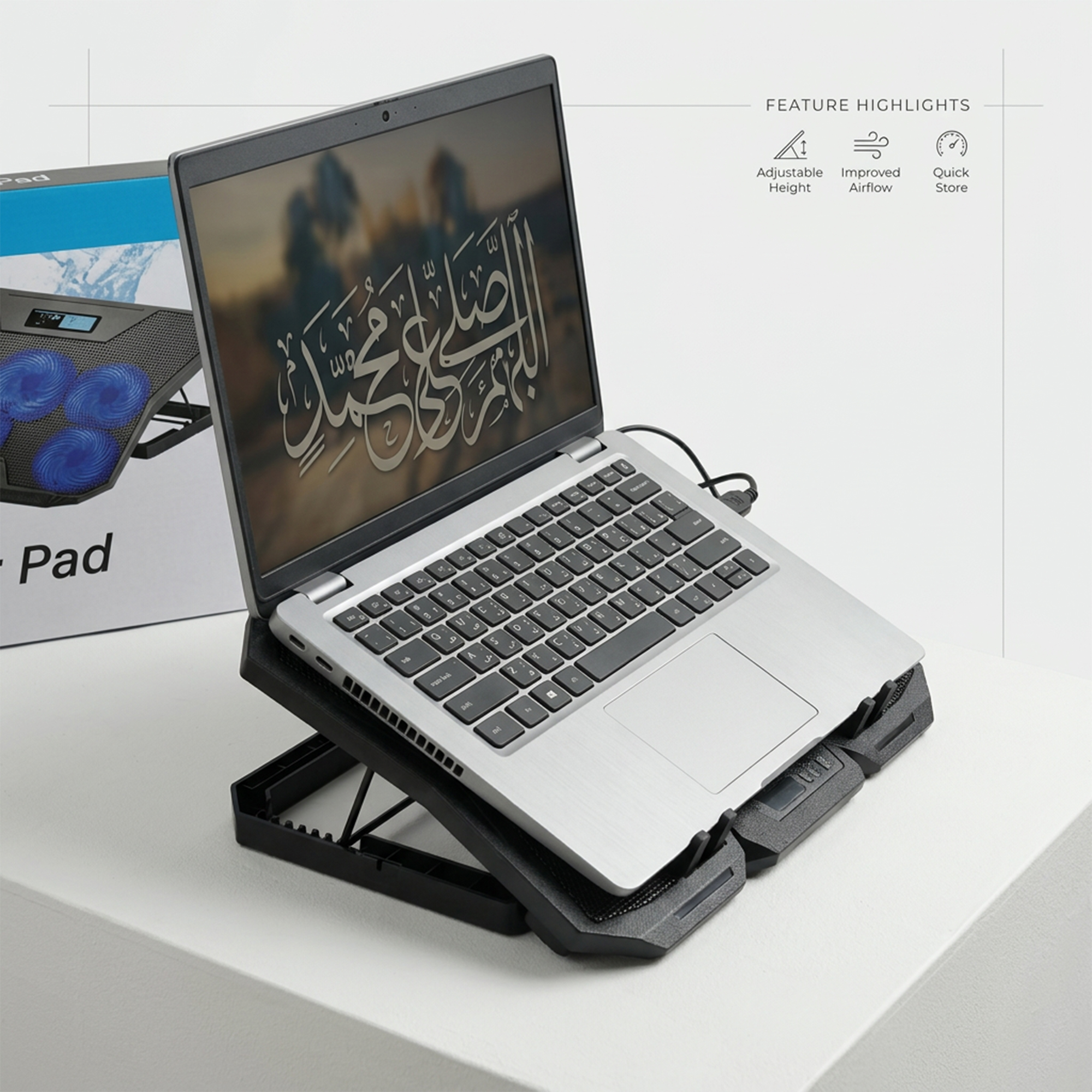 مروحة وحامل تبريد للاب توب - الصورة 3