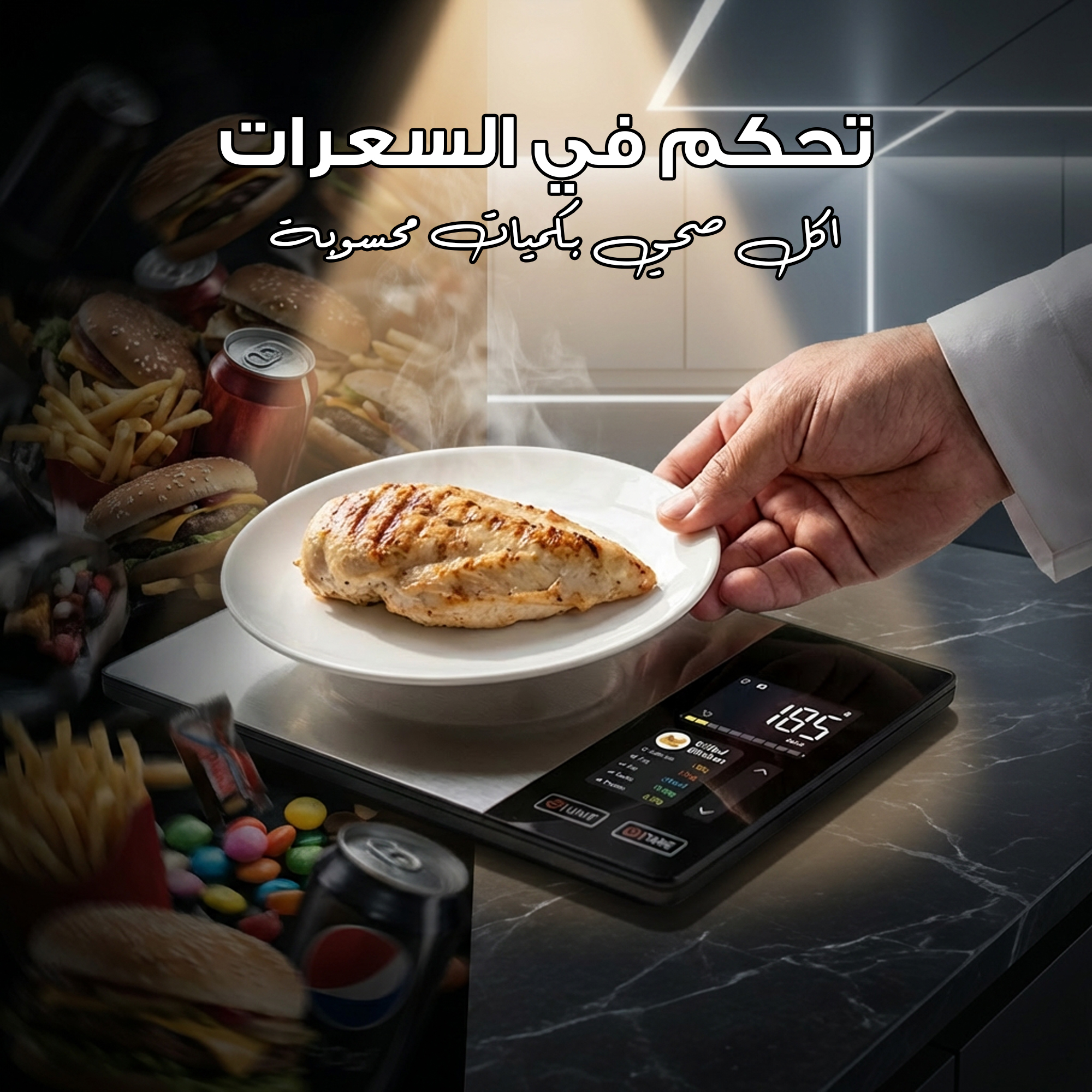 ميزان للجسم + ميزان تحليل الاكل - الصورة 2